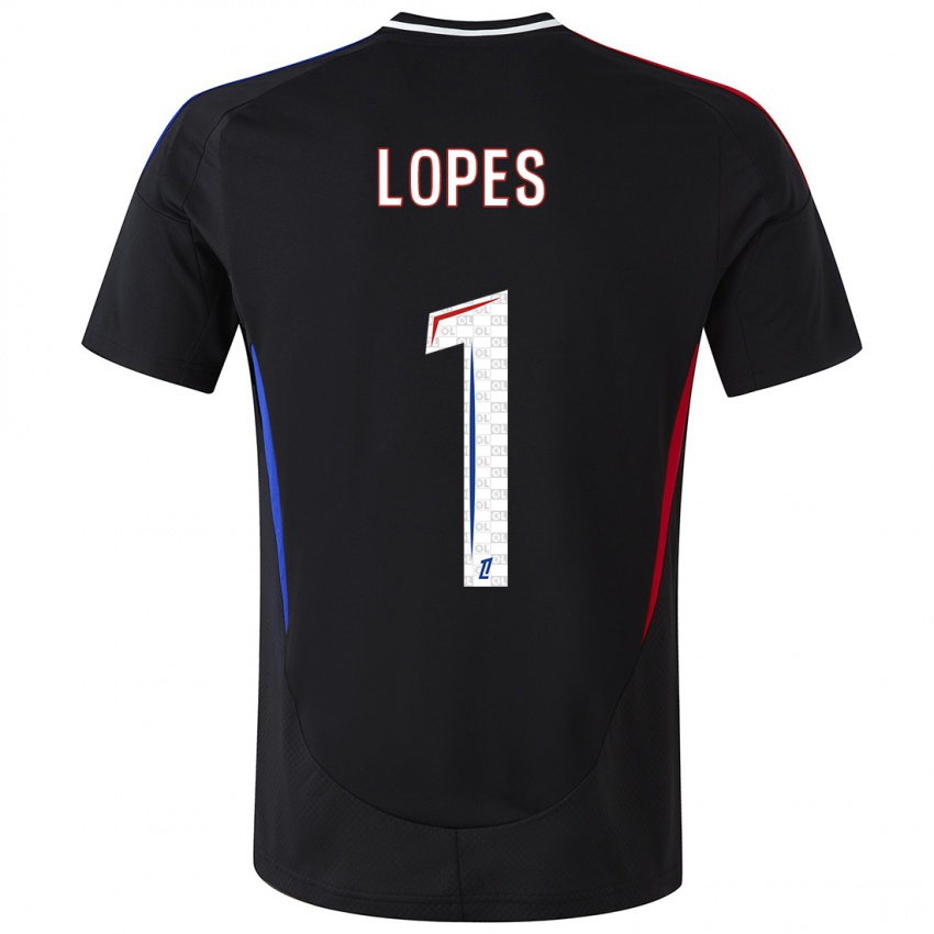 Niño Camiseta Anthony Lopes #1 Negro 2ª Equipación 2024/25 La Camisa