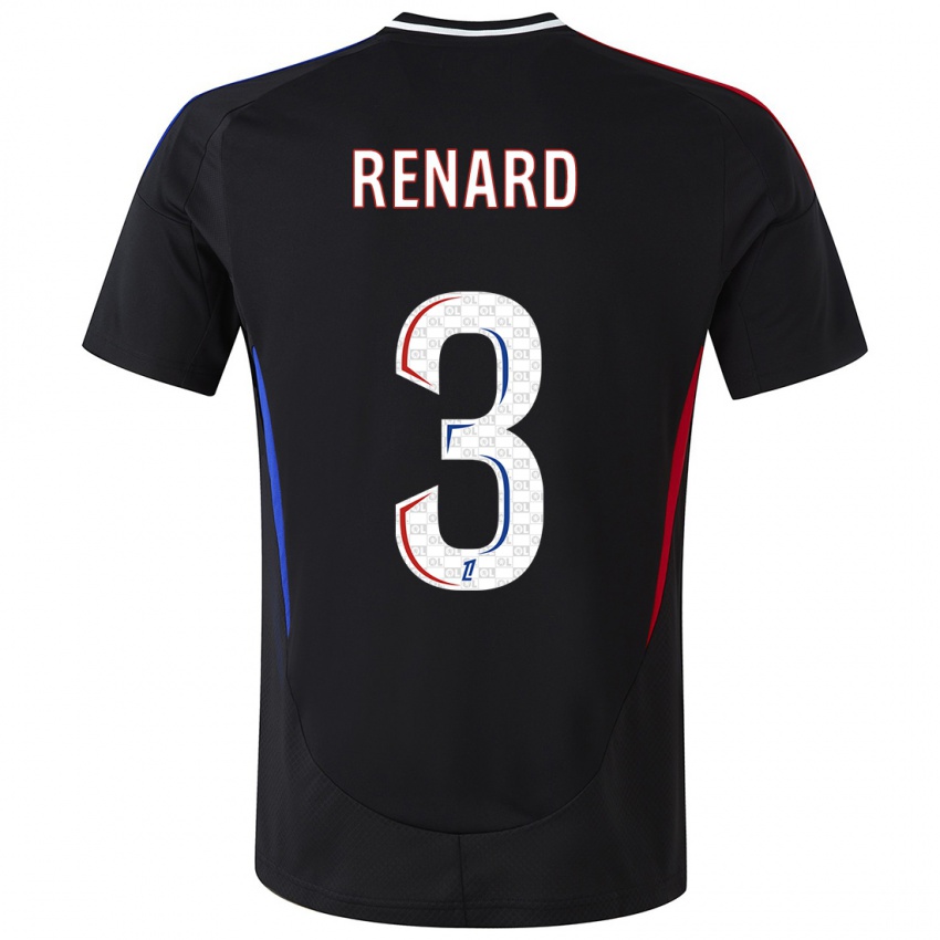 Niño Camiseta Wendie Renard #3 Negro 2ª Equipación 2024/25 La Camisa