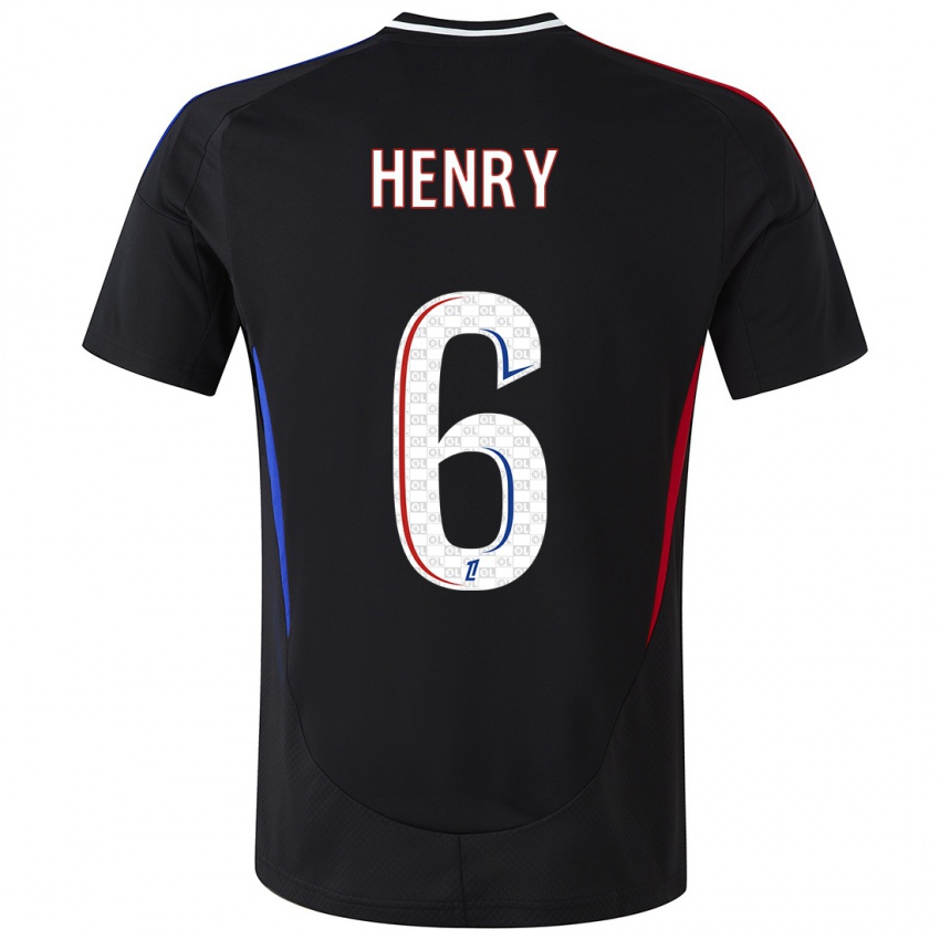 Niño Camiseta Amandine Henry #6 Negro 2ª Equipación 2024/25 La Camisa