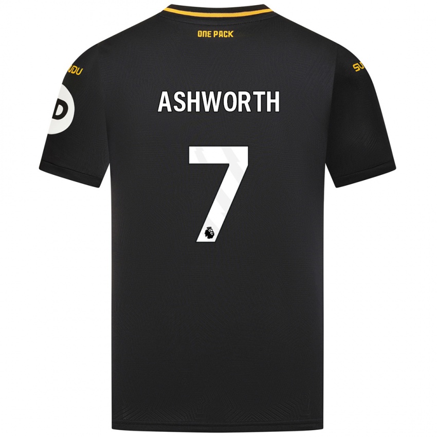 Niño Camiseta Fin Ashworth #7 Negro 2ª Equipación 2024/25 La Camisa