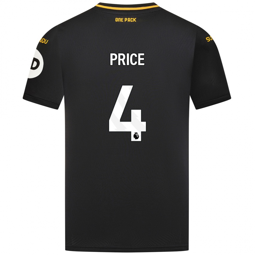 Niño Camiseta Anna Price #4 Negro 2ª Equipación 2024/25 La Camisa