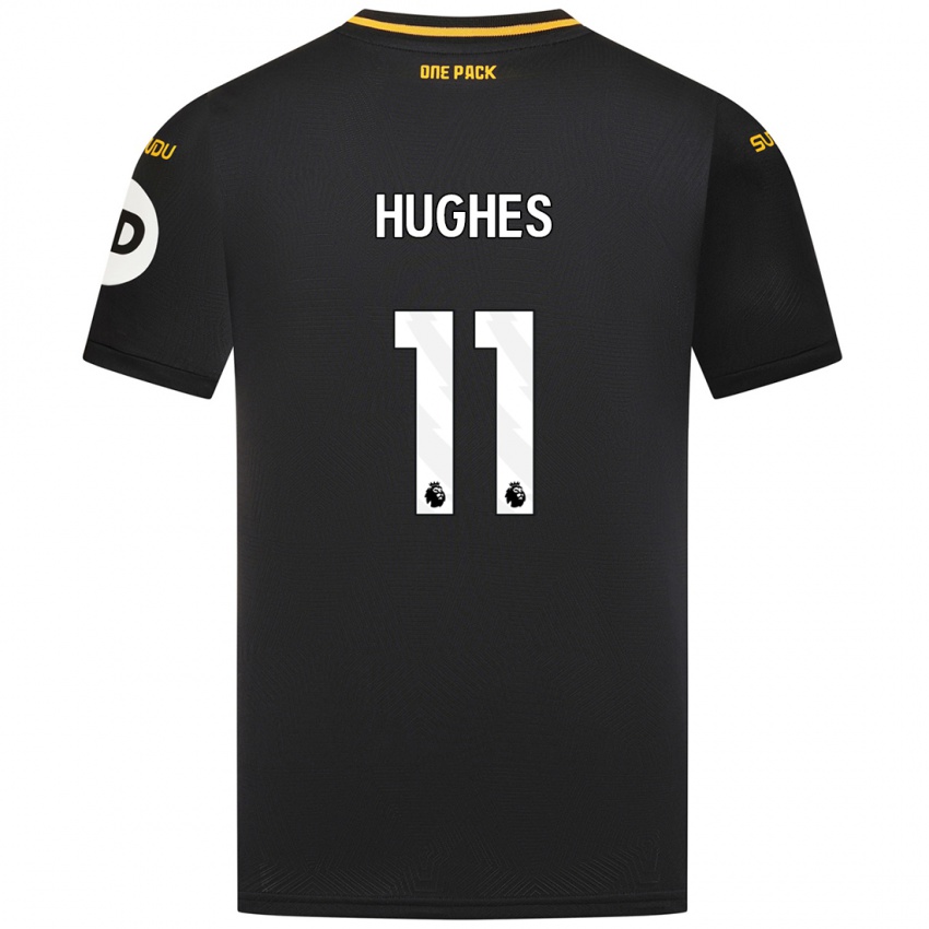 Niño Camiseta Amber Hughes #11 Negro 2ª Equipación 2024/25 La Camisa