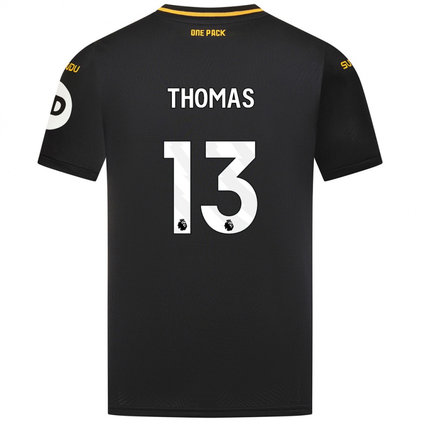 Niño Camiseta Bec Thomas #13 Negro 2ª Equipación 2024/25 La Camisa