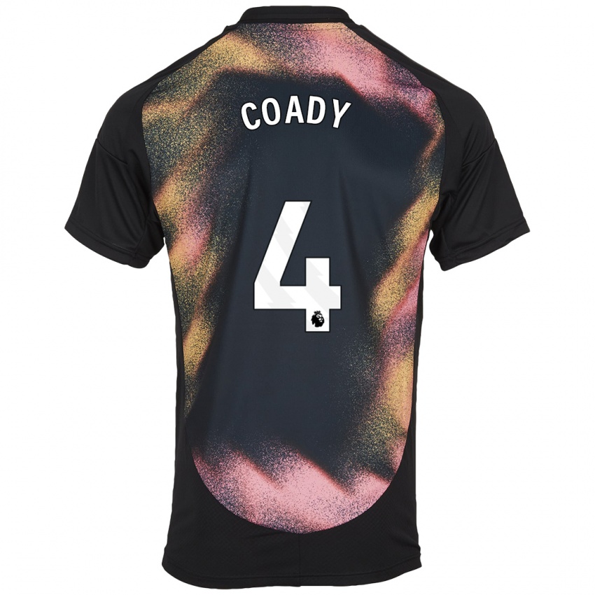 Niño Camiseta Conor Coady #4 Negro Blanco 2ª Equipación 2024/25 La Camisa