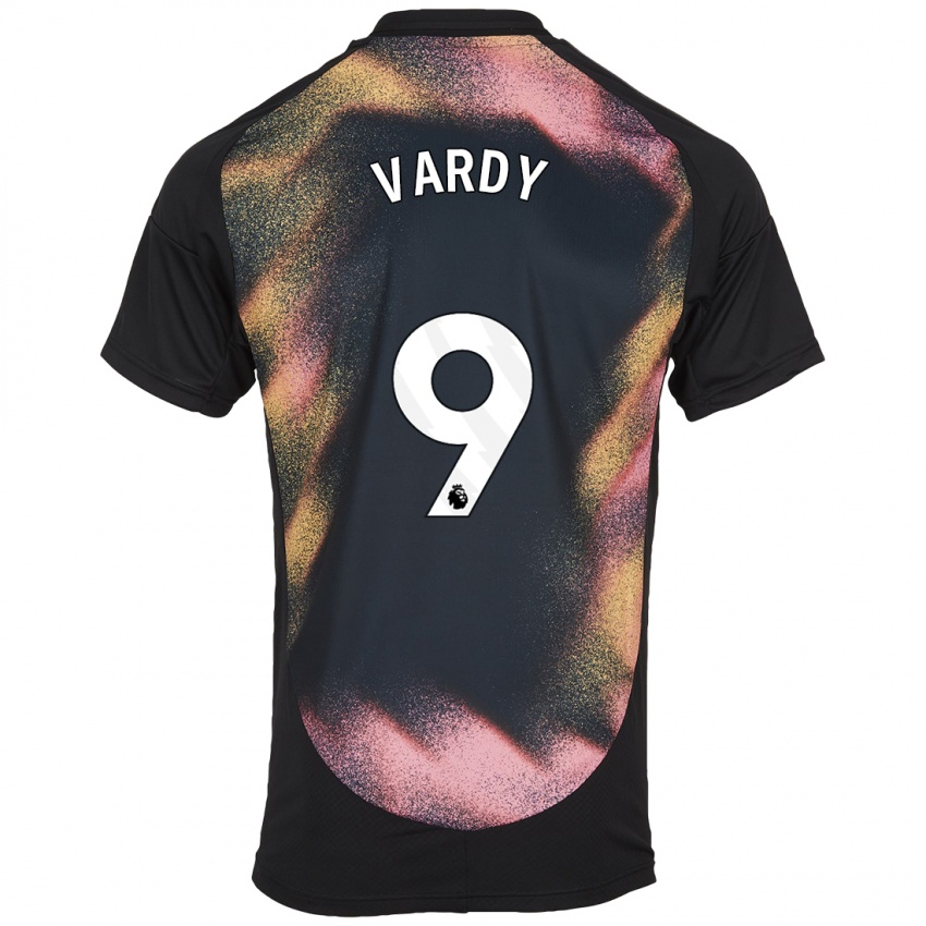 Niño Camiseta Jamie Vardy #9 Negro Blanco 2ª Equipación 2024/25 La Camisa