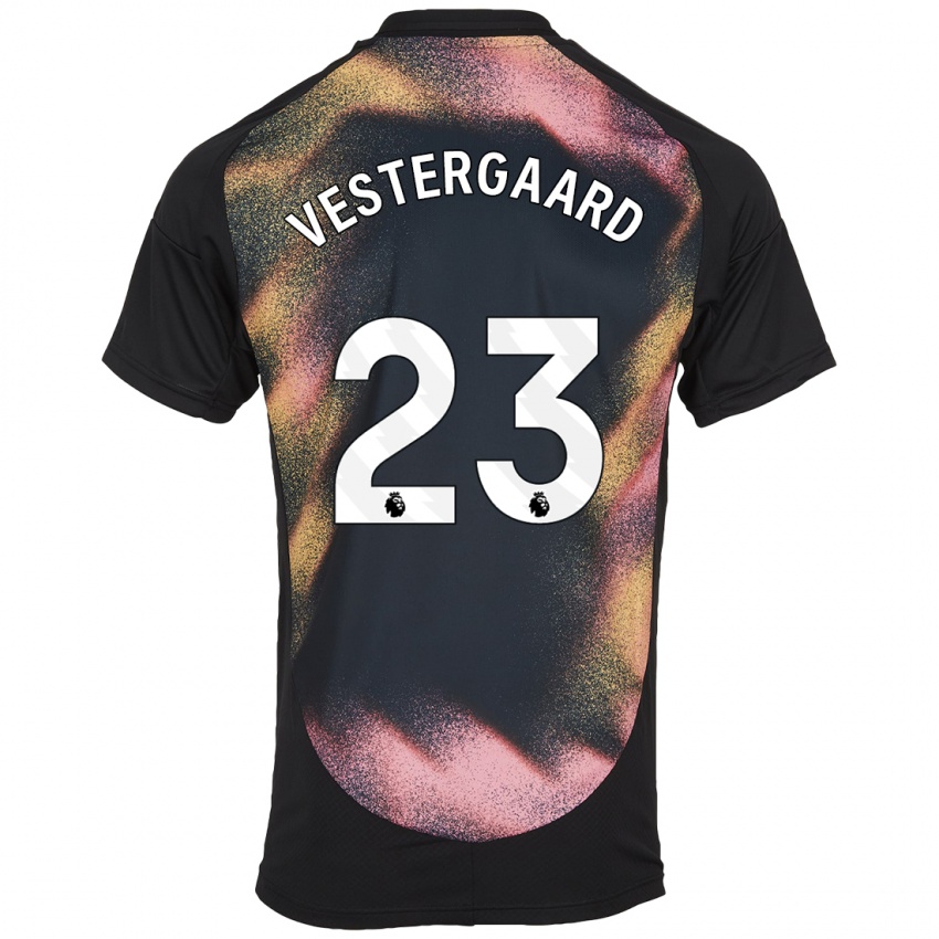 Niño Camiseta Jannik Vestergaard #23 Negro Blanco 2ª Equipación 2024/25 La Camisa