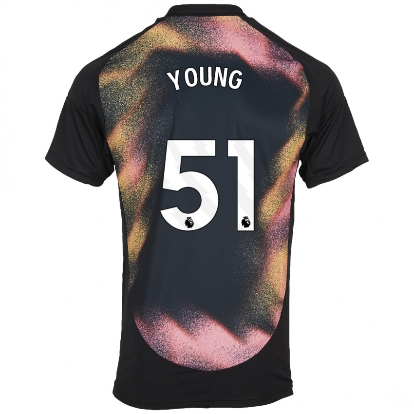 Niño Camiseta Brad Young #51 Negro Blanco 2ª Equipación 2024/25 La Camisa