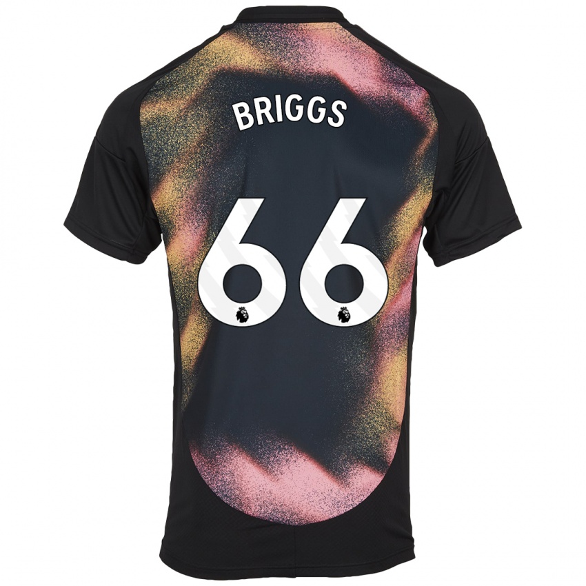 Niño Camiseta Logan Briggs #66 Negro Blanco 2ª Equipación 2024/25 La Camisa