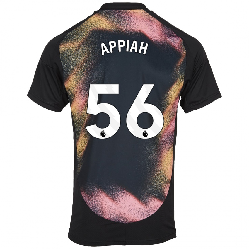 Niño Camiseta Paul Appiah #56 Negro Blanco 2ª Equipación 2024/25 La Camisa