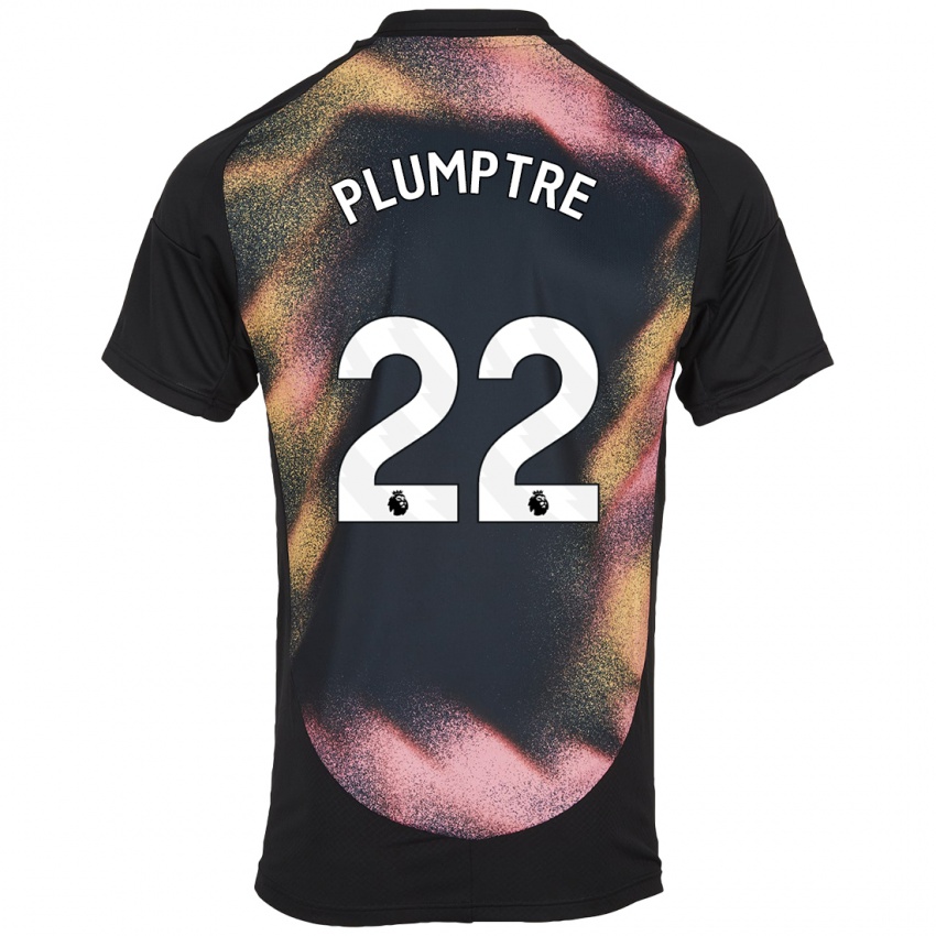 Niño Camiseta Ashleigh Plumptre #22 Negro Blanco 2ª Equipación 2024/25 La Camisa