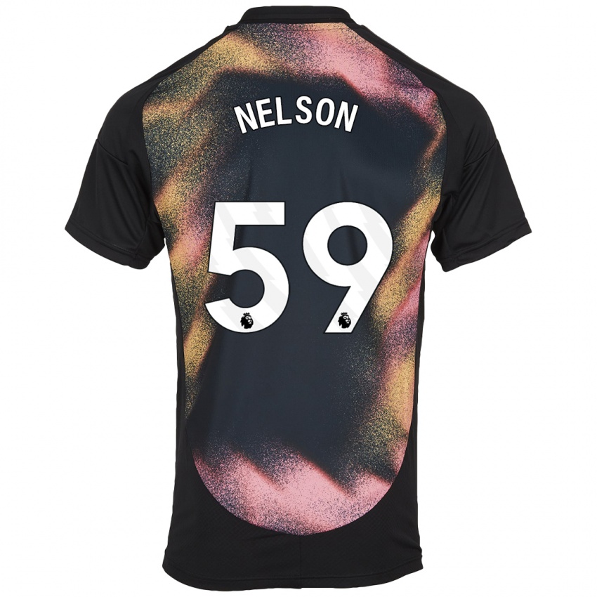 Niño Camiseta Ronny Nelson #59 Negro Blanco 2ª Equipación 2024/25 La Camisa