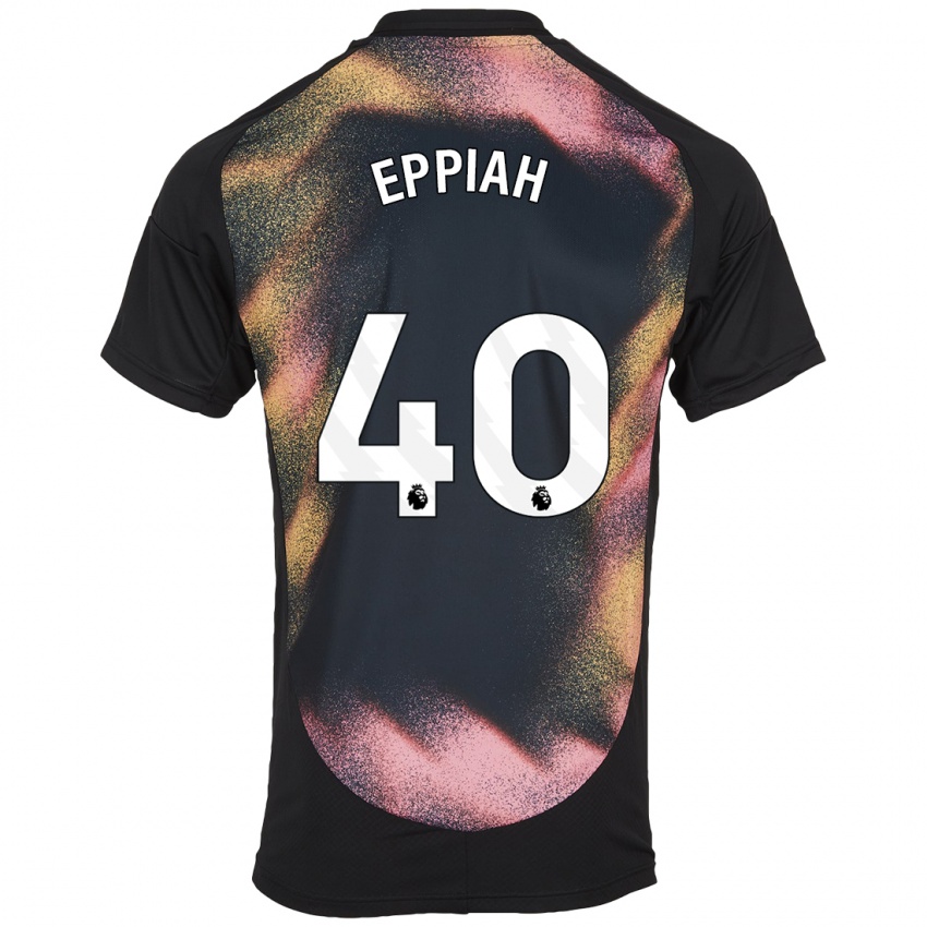 Niño Camiseta Josh Eppiah #40 Negro Blanco 2ª Equipación 2024/25 La Camisa