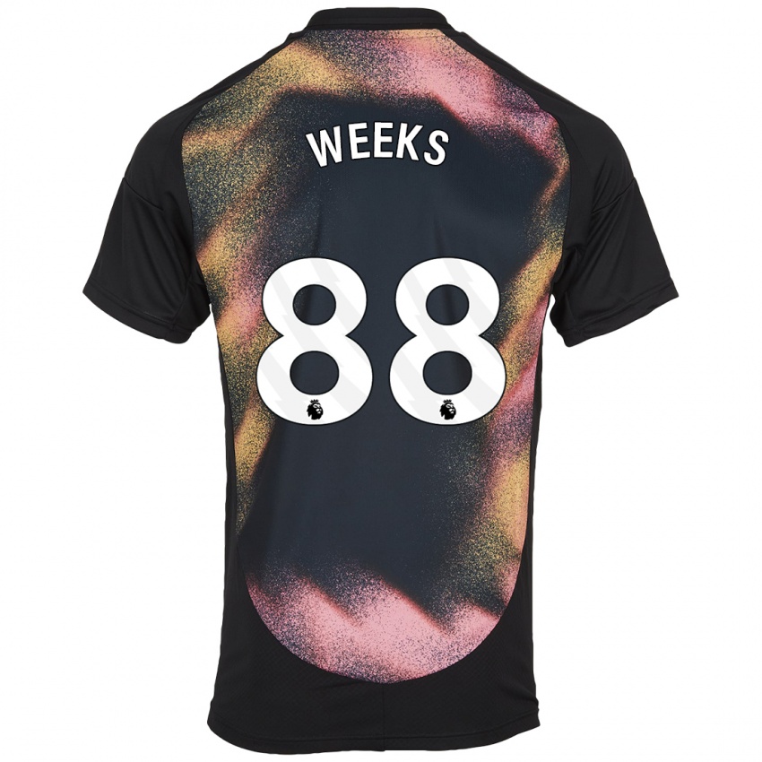 Niño Camiseta Tyler Weeks #88 Negro Blanco 2ª Equipación 2024/25 La Camisa