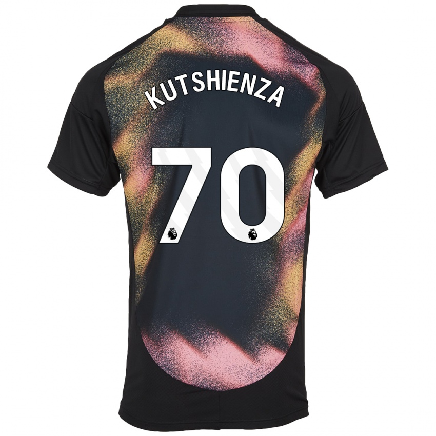 Niño Camiseta Jesper Kutshienza #70 Negro Blanco 2ª Equipación 2024/25 La Camisa