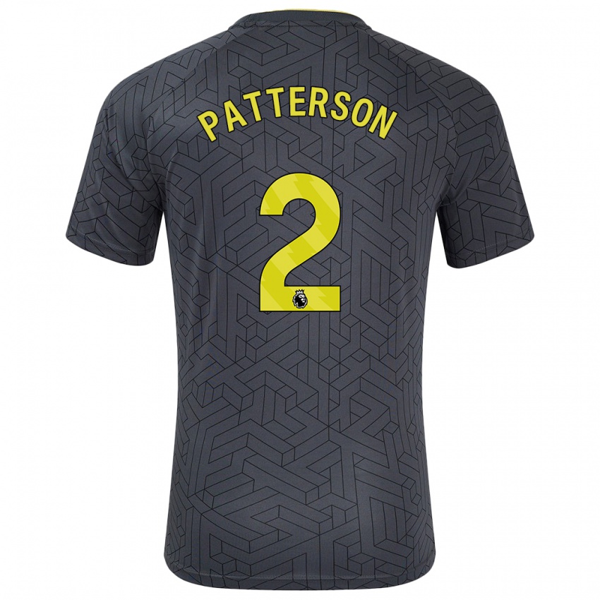 Niño Camiseta Nathan Patterson #2 Negro Amarillo 2ª Equipación 2024/25 La Camisa