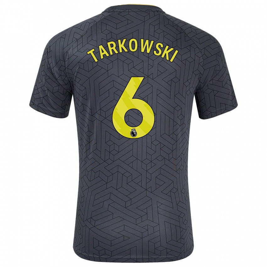 Niño Camiseta James Tarkowski #6 Negro Amarillo 2ª Equipación 2024/25 La Camisa