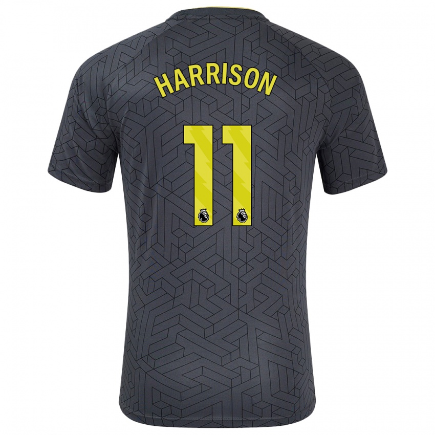 Niño Camiseta Jack Harrison #11 Negro Amarillo 2ª Equipación 2024/25 La Camisa