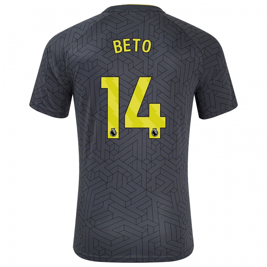 Niño Camiseta Beto #14 Negro Amarillo 2ª Equipación 2024/25 La Camisa