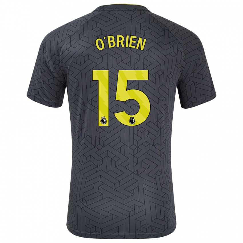 Niño Camiseta Jake O'brien #15 Negro Amarillo 2ª Equipación 2024/25 La Camisa