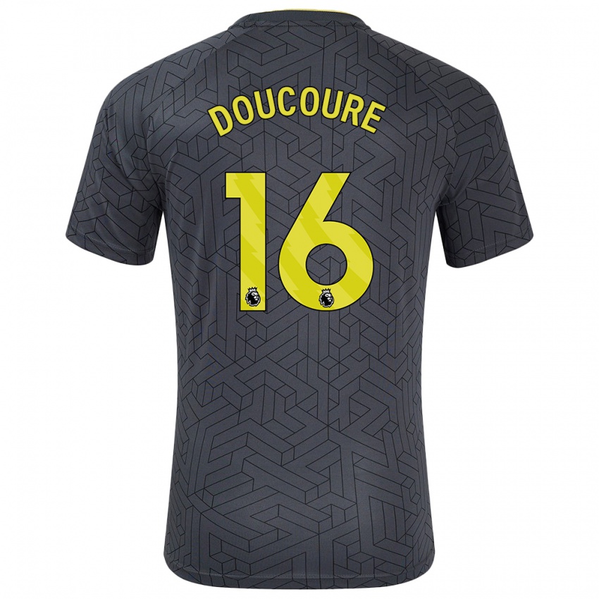 Niño Camiseta Abdoulaye Doucouré #16 Negro Amarillo 2ª Equipación 2024/25 La Camisa