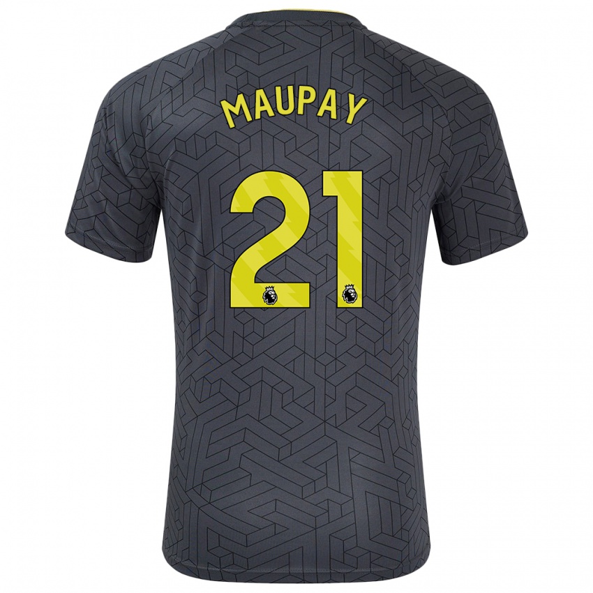 Niño Camiseta Neal Maupay #21 Negro Amarillo 2ª Equipación 2024/25 La Camisa