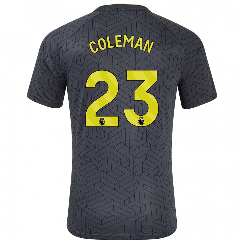 Niño Camiseta Seamus Coleman #23 Negro Amarillo 2ª Equipación 2024/25 La Camisa