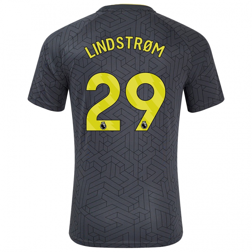 Niño Camiseta Jesper Lindstrøm #29 Negro Amarillo 2ª Equipación 2024/25 La Camisa