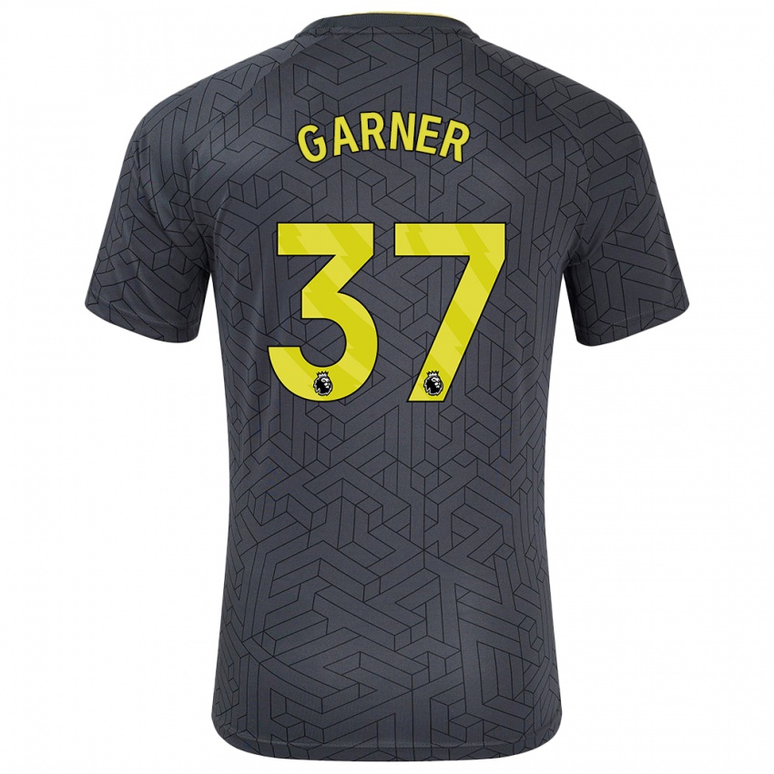 Niño Camiseta James Garner #37 Negro Amarillo 2ª Equipación 2024/25 La Camisa