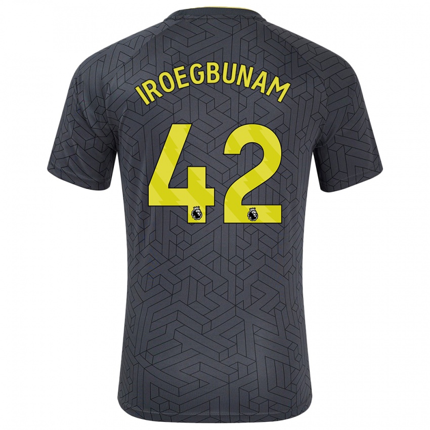 Niño Camiseta Tim Iroegbunam #42 Negro Amarillo 2ª Equipación 2024/25 La Camisa