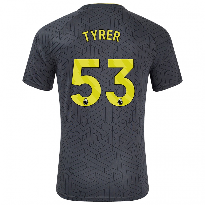 Niño Camiseta Harry Tyrer #53 Negro Amarillo 2ª Equipación 2024/25 La Camisa