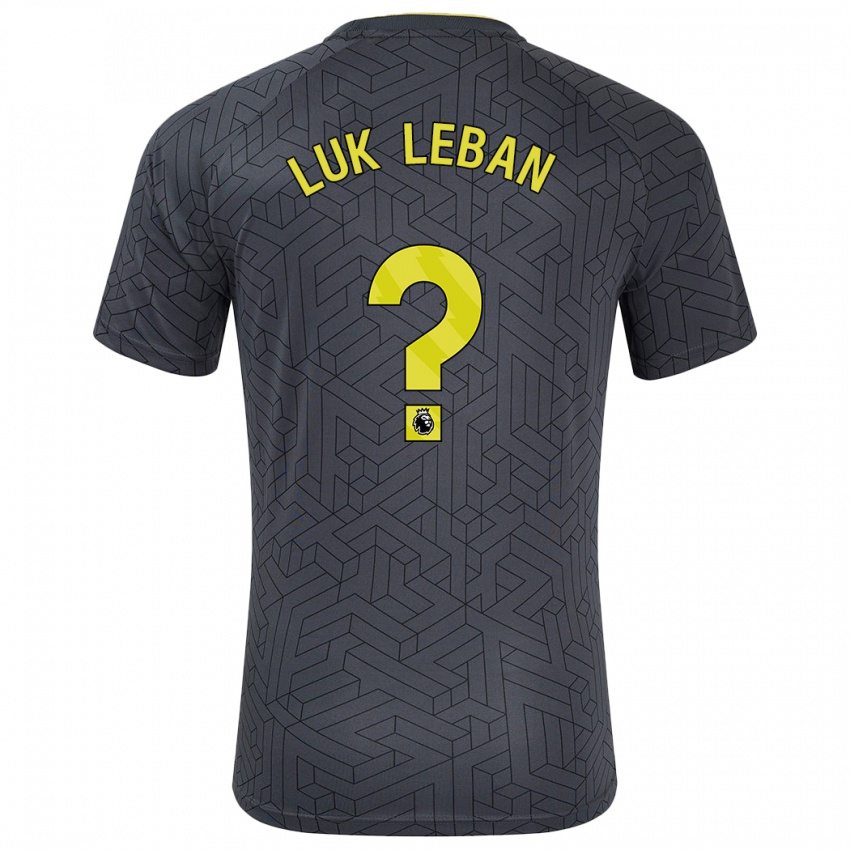 Niño Camiseta Zan Luk Leban #0 Negro Amarillo 2ª Equipación 2024/25 La Camisa