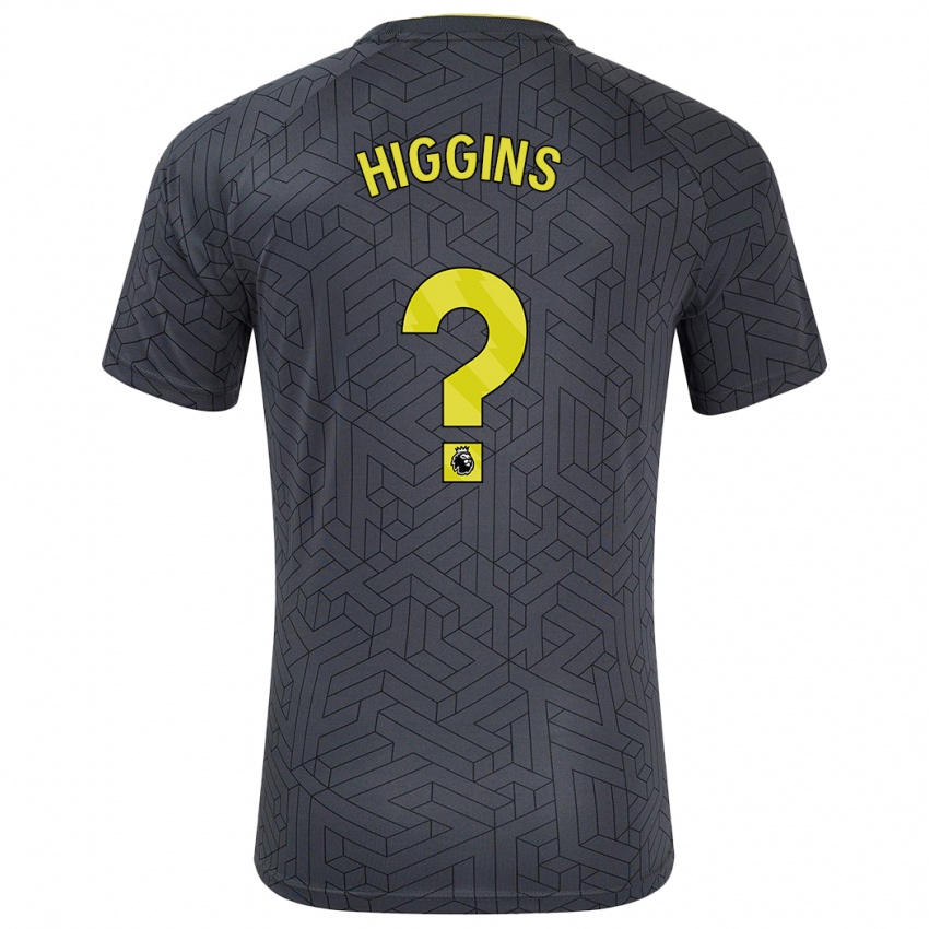 Niño Camiseta Liam Higgins #0 Negro Amarillo 2ª Equipación 2024/25 La Camisa