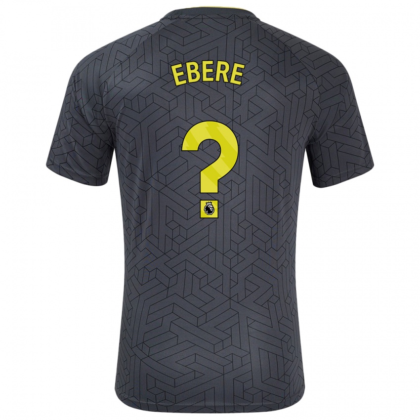 Niño Camiseta Coby Ebere #0 Negro Amarillo 2ª Equipación 2024/25 La Camisa