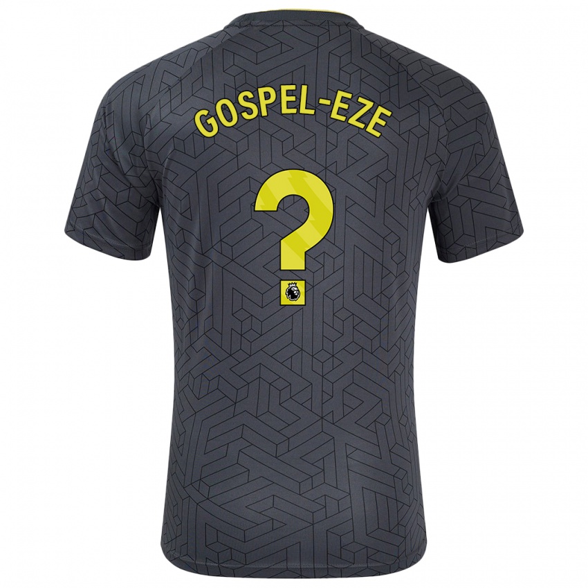 Niño Camiseta Goodness Gospel-Eze #0 Negro Amarillo 2ª Equipación 2024/25 La Camisa