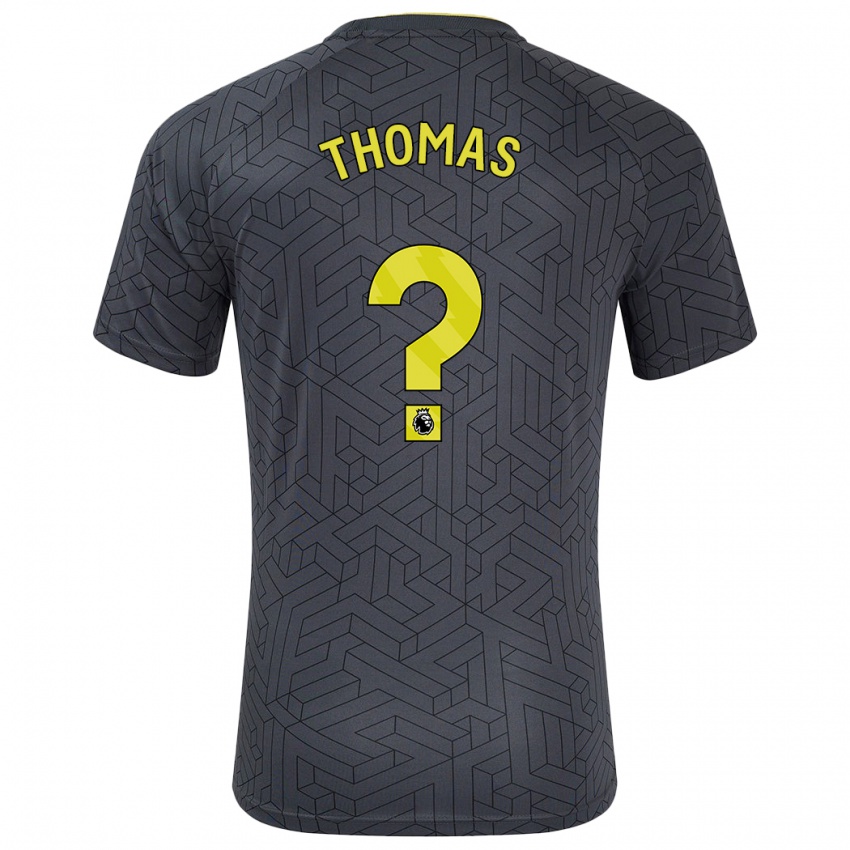 Niño Camiseta Aled Thomas #0 Negro Amarillo 2ª Equipación 2024/25 La Camisa