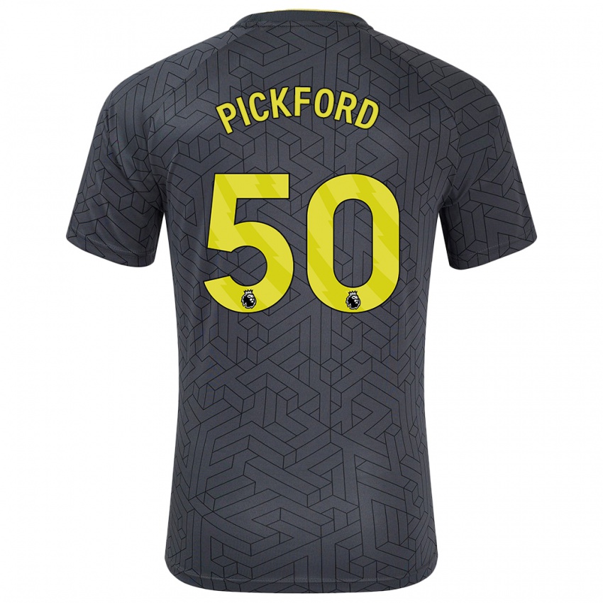 Niño Camiseta George Pickford #50 Negro Amarillo 2ª Equipación 2024/25 La Camisa