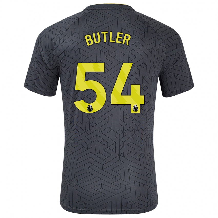 Niño Camiseta Jack Butler #54 Negro Amarillo 2ª Equipación 2024/25 La Camisa