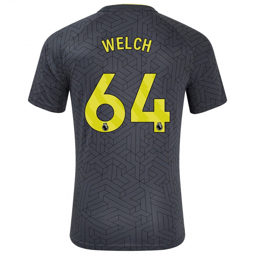 Niño Camiseta Reece Welch #64 Negro Amarillo 2ª Equipación 2024/25 La Camisa