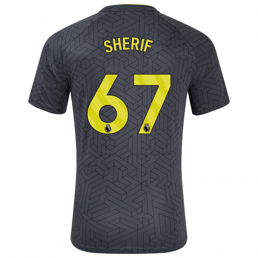 Niño Camiseta Martin Sherif #67 Negro Amarillo 2ª Equipación 2024/25 La Camisa