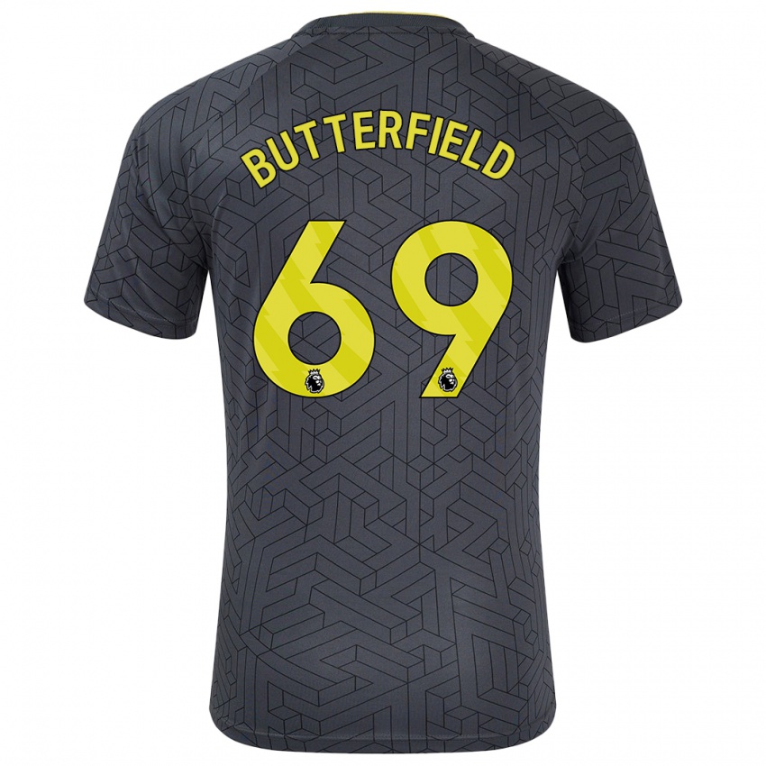 Niño Camiseta Luke Butterfield #69 Negro Amarillo 2ª Equipación 2024/25 La Camisa