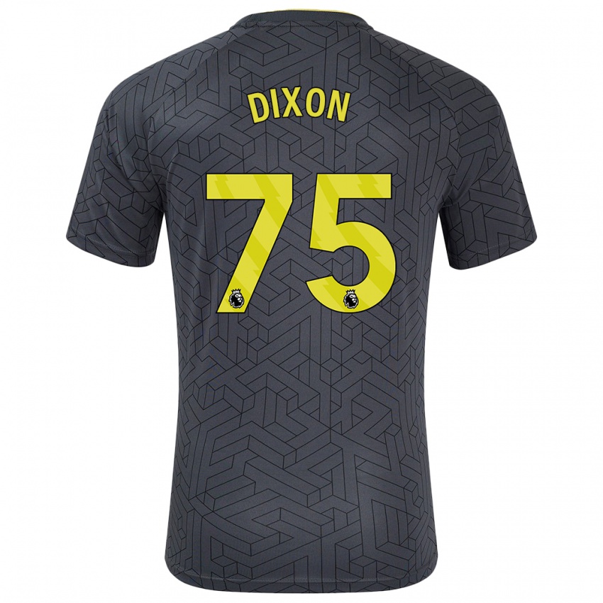 Niño Camiseta Roman Dixon #75 Negro Amarillo 2ª Equipación 2024/25 La Camisa