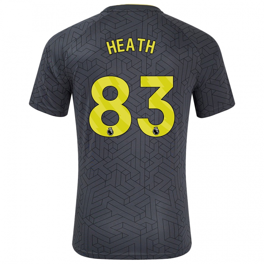 Niño Camiseta Isaac Heath #83 Negro Amarillo 2ª Equipación 2024/25 La Camisa