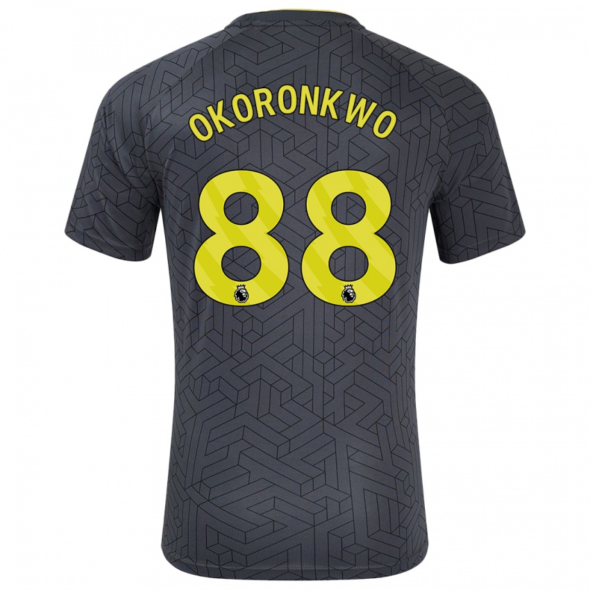 Niño Camiseta Francis Okoronkwo #88 Negro Amarillo 2ª Equipación 2024/25 La Camisa