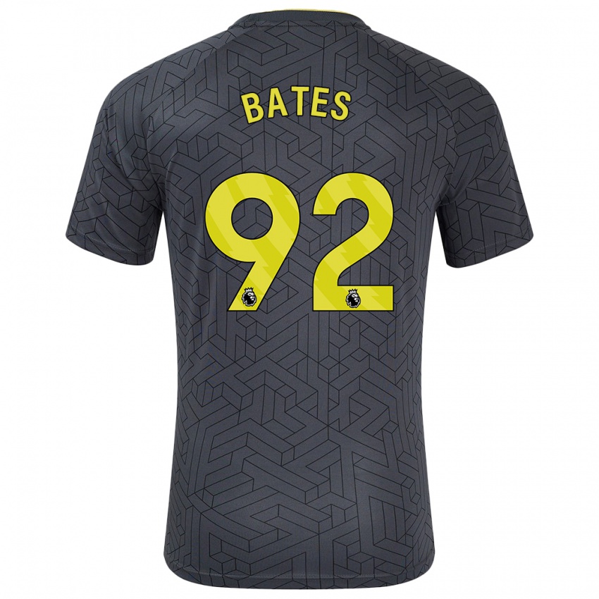 Niño Camiseta Callum Bates #92 Negro Amarillo 2ª Equipación 2024/25 La Camisa