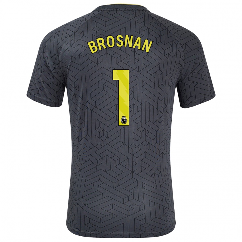 Niño Camiseta Courtney Brosnan #1 Negro Amarillo 2ª Equipación 2024/25 La Camisa