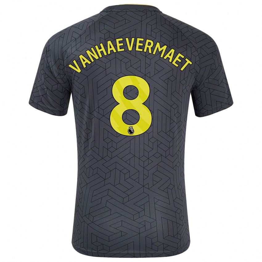 Niño Camiseta Justine Vanhaevermaet #8 Negro Amarillo 2ª Equipación 2024/25 La Camisa