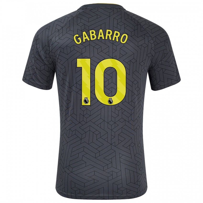 Niño Camiseta Inma Gabarro #10 Negro Amarillo 2ª Equipación 2024/25 La Camisa