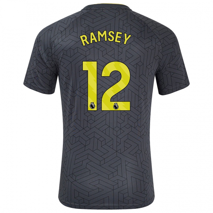 Niño Camiseta Emily Ramsey #12 Negro Amarillo 2ª Equipación 2024/25 La Camisa