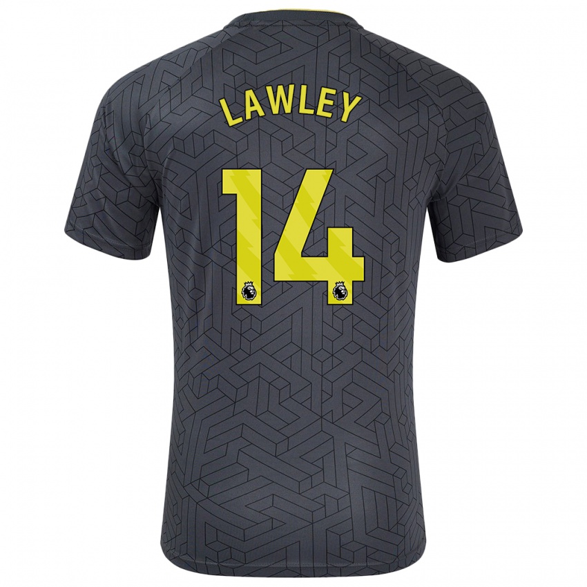 Niño Camiseta Melissa Lawley #14 Negro Amarillo 2ª Equipación 2024/25 La Camisa