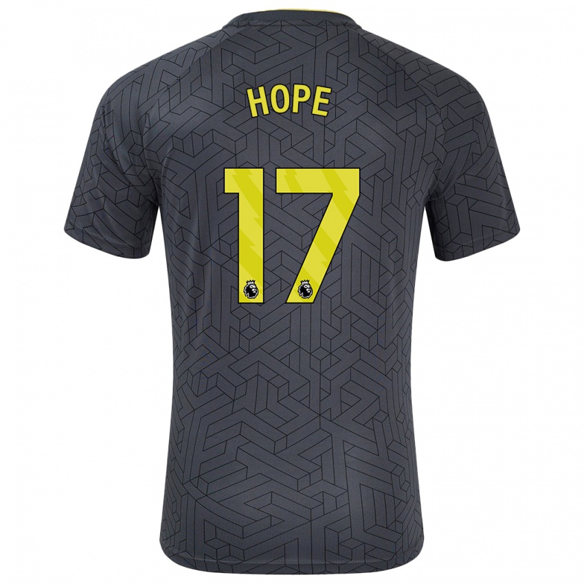 Niño Camiseta Lucy Hope #17 Negro Amarillo 2ª Equipación 2024/25 La Camisa